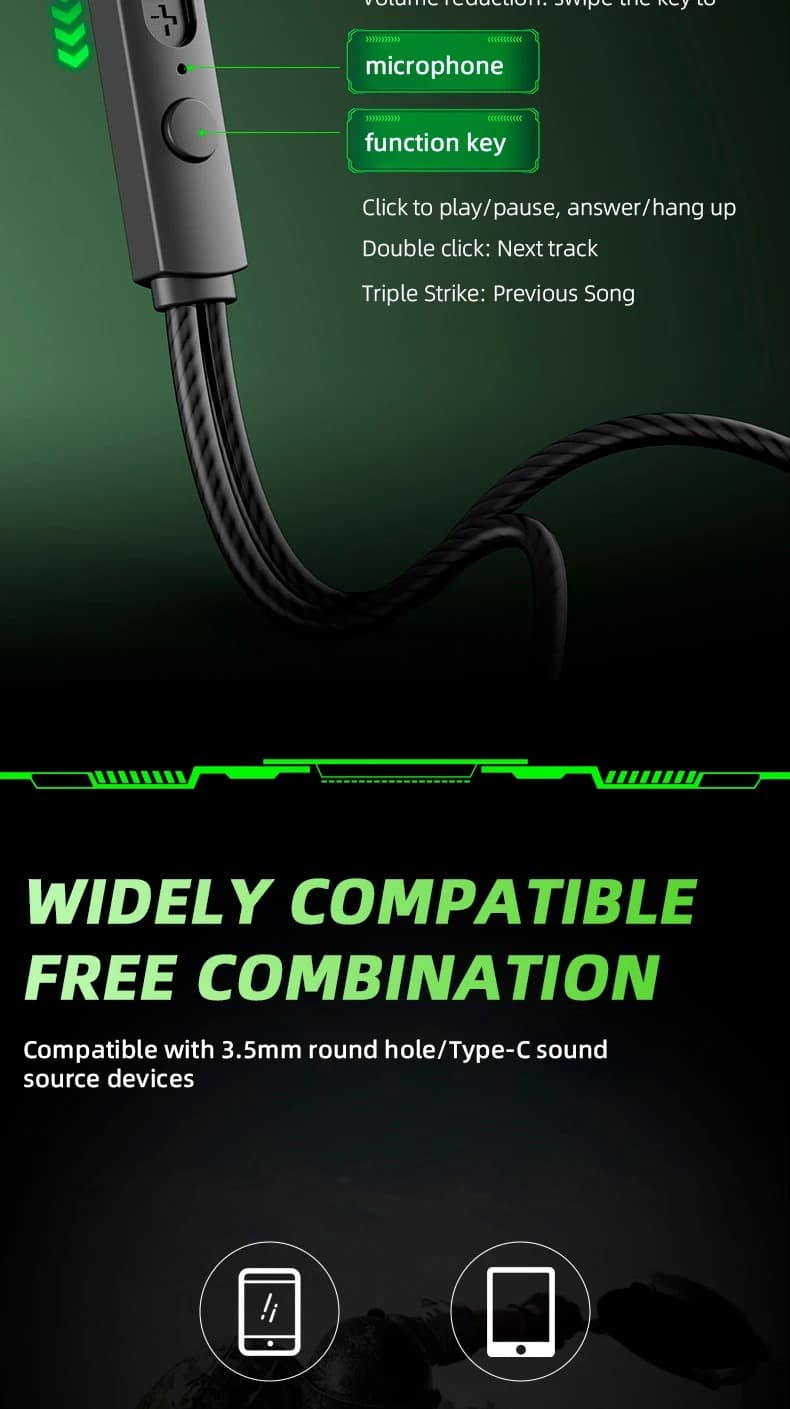 Acer OHW302 Wired Earphones with 3.5mm Jack High-Sensitivity Mic for Compatible Phones - Image 3